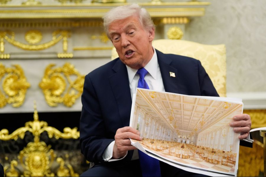 Donald Trump will einen prunkvollen Ballsaal errichten lassen.