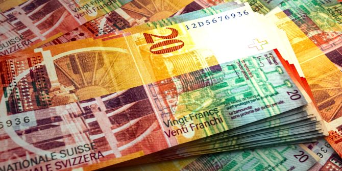 Schweizer Franken Geldscheine Billet