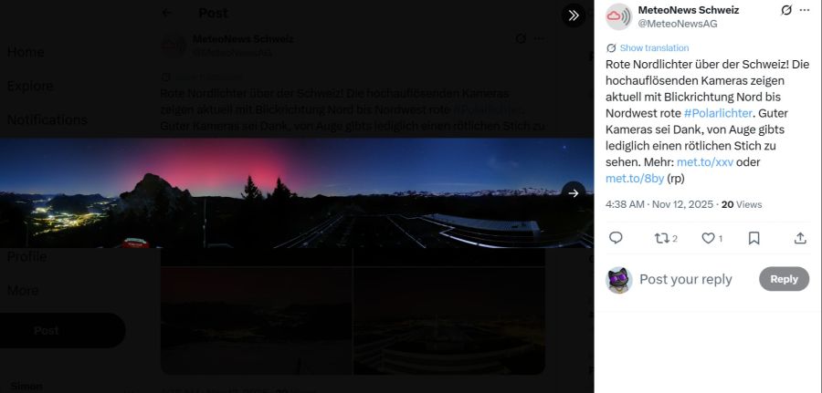 Ein aussergewöhnlicher Blick nach Norden: Die bunten Lichter entstehen durch Plasma der Sonne in der Erdatmosphäre.