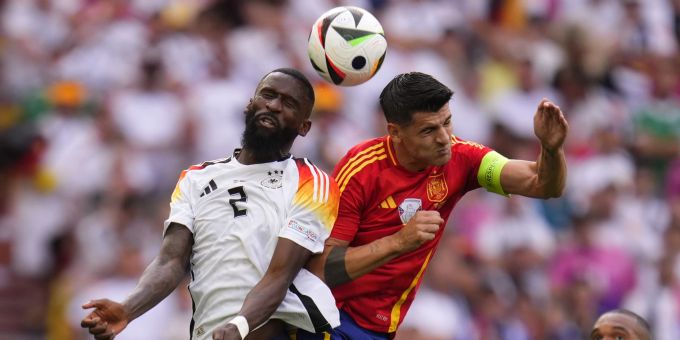 Alvaro Morata wirft mit Spanien Antonio Rüdiger und die Deutschen aus der EM 2024. EM 2024