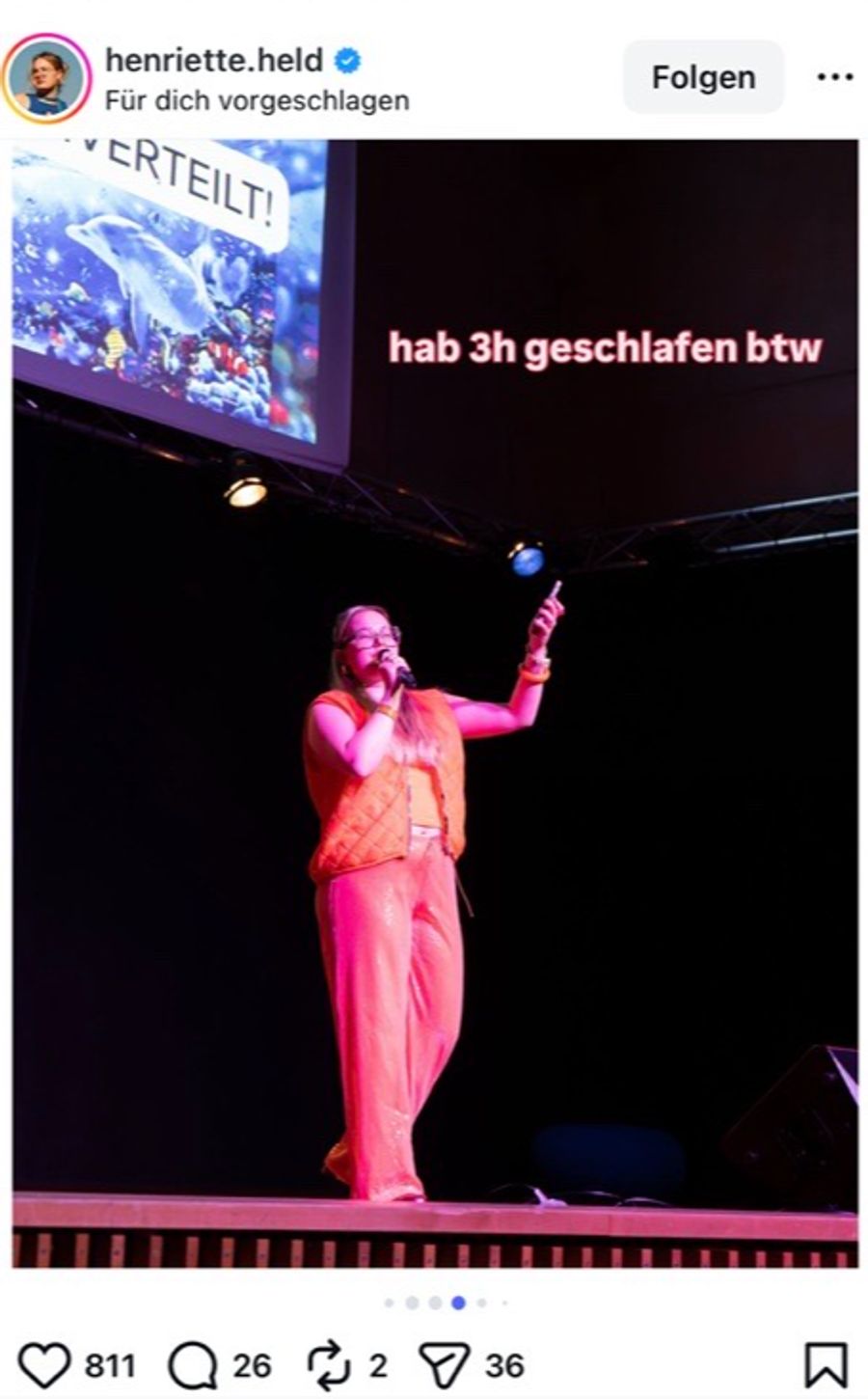 Btw: Auch nach nur 3 Stunden Schlaf auf der Bühne stehen.