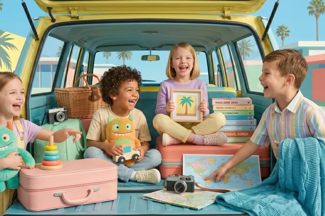 Kinderfreuden im Auto