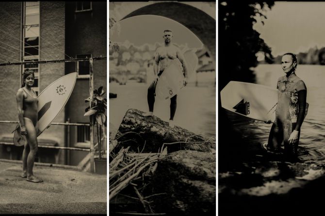 Fluss-Surfer-Szene