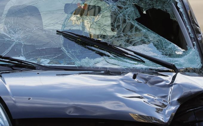 Das demolierte Tatauto. Mannheim Amokfahrt
