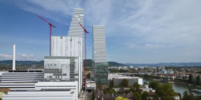 Der Unfall ereignete sich auf der Baustelle am Hauptsitz der Firma Hoffmann-La Roche. (Archivbild) roche holdung Hauptsitz
