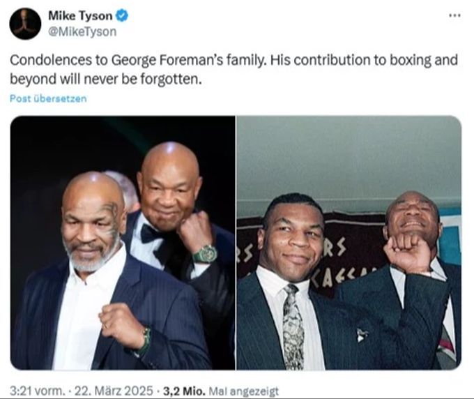 Mike Tyson drückt sein Beileid aus. Mike Tyson