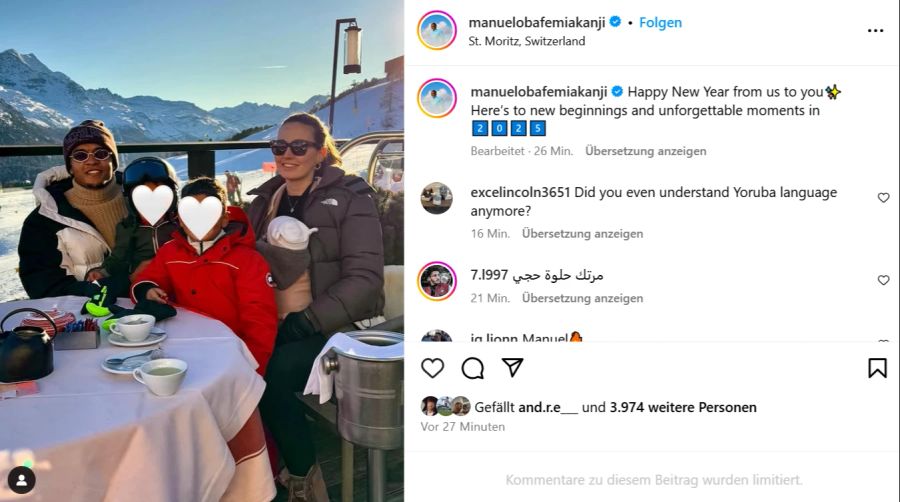 Manuel Akanji verbringt mit seiner Familie ein paar Tage in St. Moritz.