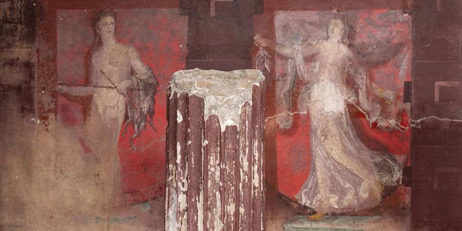 Neuer spektakuläre Entdeckung in Pompeji: Fresko aus dem 1. Jahrhundert vor Christus. (Foto: Handout)