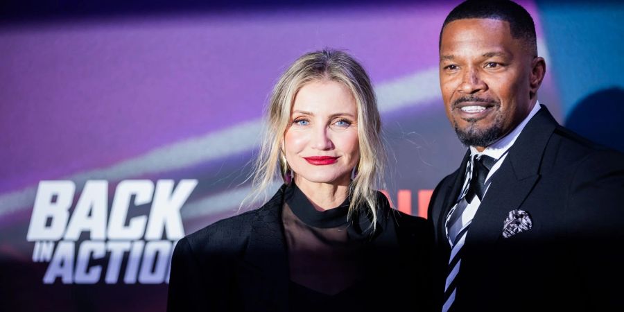 Cameron Diaz (l) und Jamie Foxx zeigten sich in Berlin bei der Vorstellung ihres Netflix-Films «Back in Action» im Zoo-Palast.