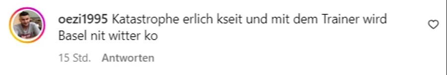 Ein FCB-Fan kritisiert Trainer Fabio Celestini auf Social Media.