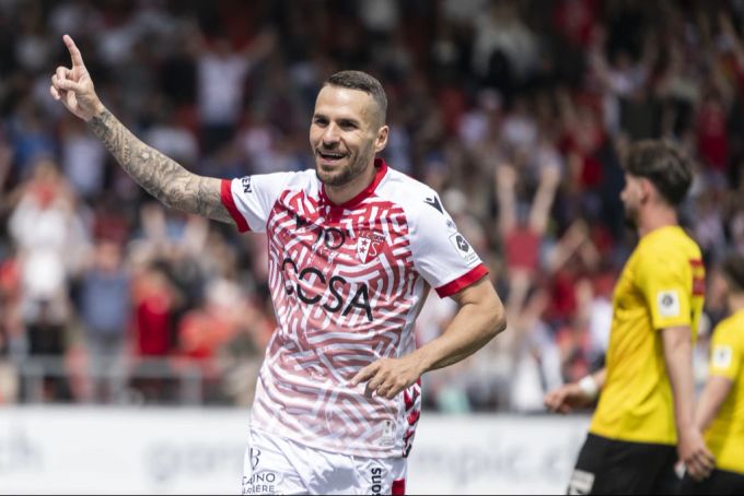 Dejan Sorgic jubelt im Dress des FC Sion. FC Sion