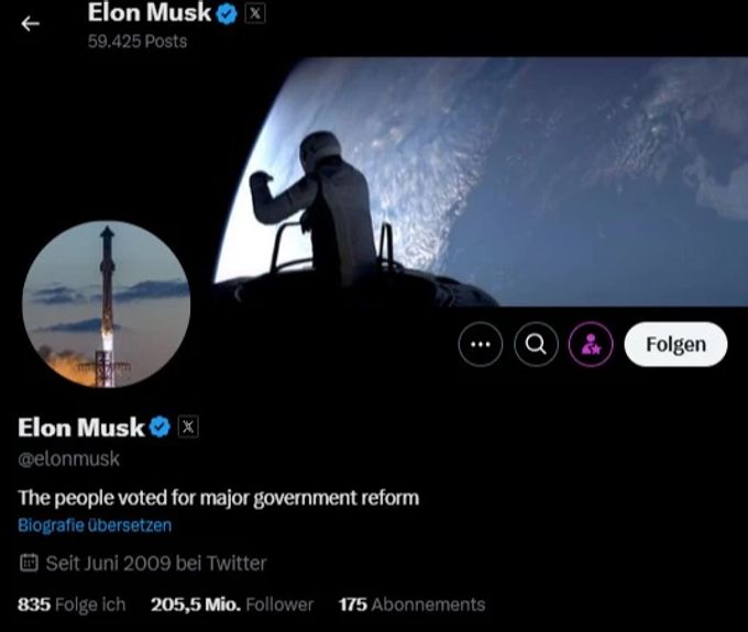 Auch auf seiner Plattform «X» betont Elon Musk Pläne, die «Entscheidung des Volkes für eine grundlegende Regierungsreform» umzusetzen. Elon Musk Pläne