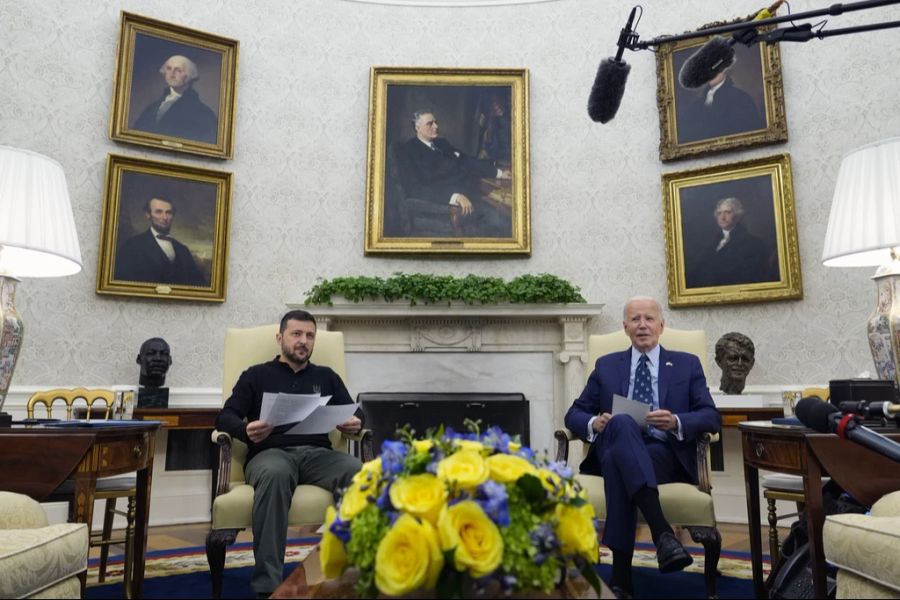 Selenskjy und Biden bei einem Treffen im Weissen Haus.