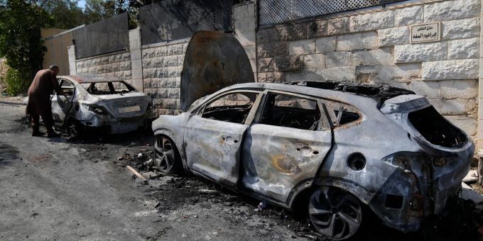 Westjordanland - Jüdische Siedler greifen Palästinenserdorf an