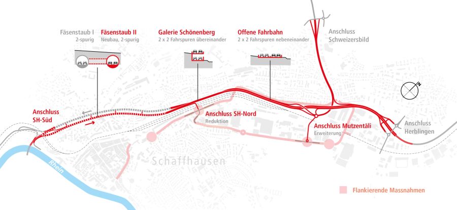 Fäsenstaubtunnel Ausbau Autobahn Schaffhausen