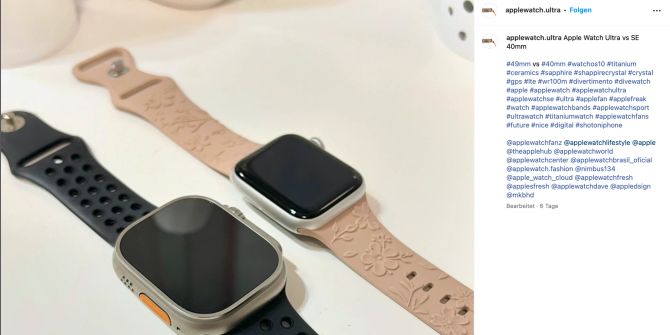 Zwei Apple Watches.