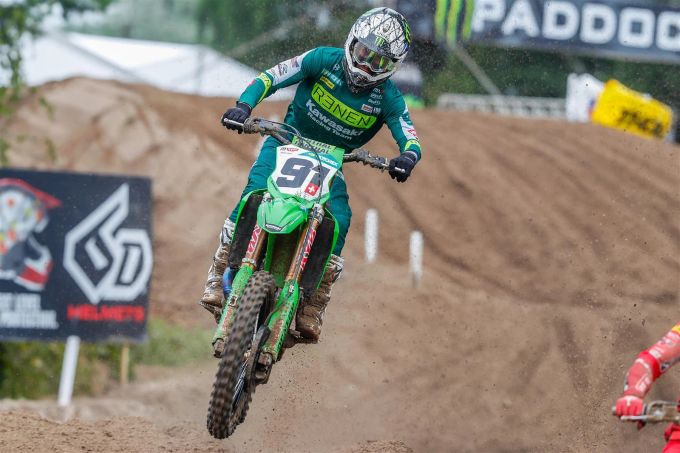 Jeremy Seewer im Einsatz für Kawasaki in der MXGP. Jeremy Seewer MXGP Kawasaki