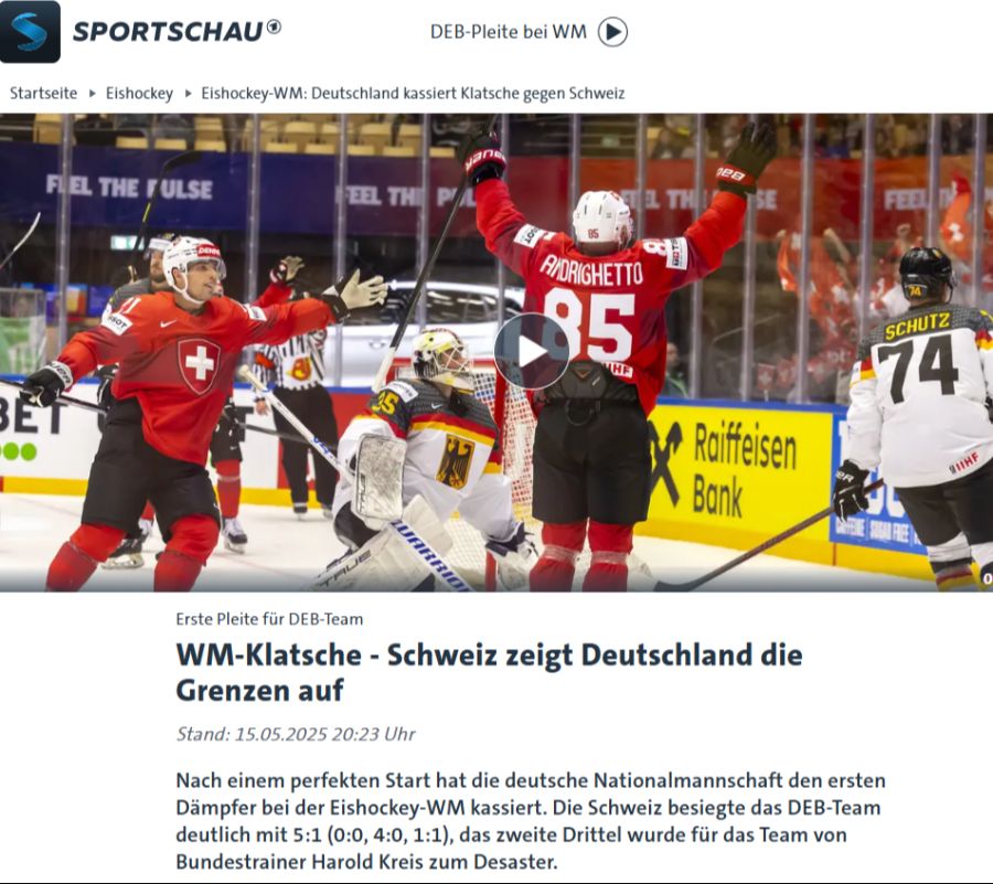 eishockey-wm schweiz deutschland
