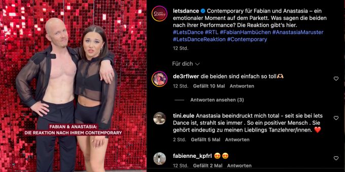 Fabian Hambüchen und seine Tanzpartnerin Anastasia stürzen bei ihrem Contemporary. fabian hambüchen