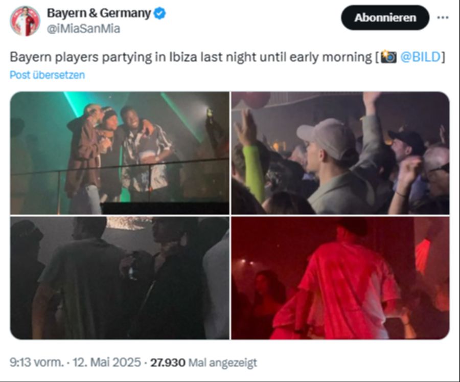 Auf Social Media kursieren Bilder der feiernden Bayern-Spieler.