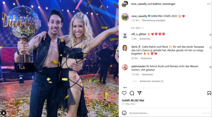 Die «Dancing Stars 2022»: René Casselly und Kathrin Menzinger bei «Let's Dance».