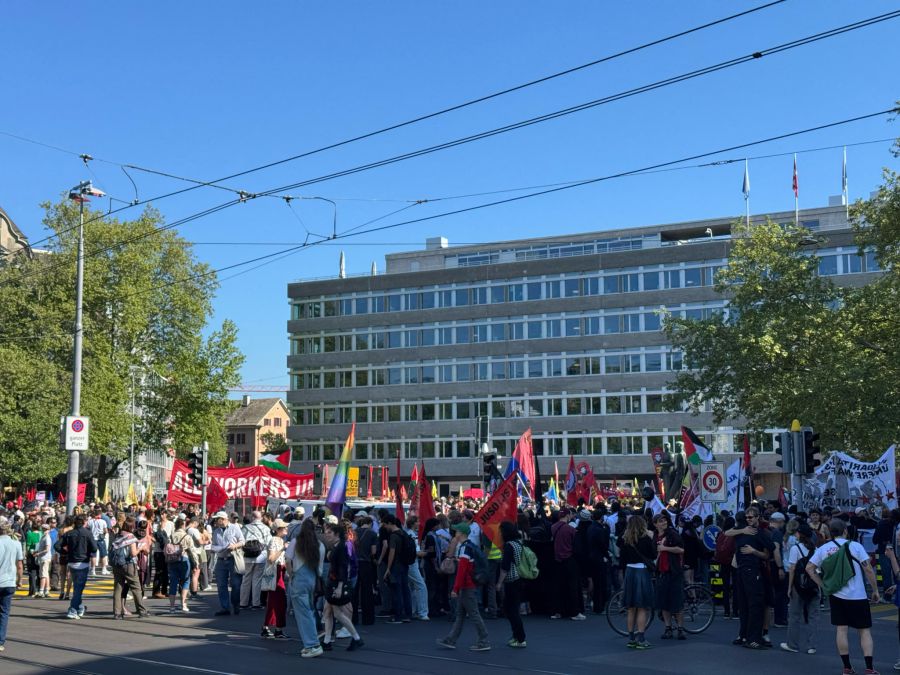 1. Mai-Demonstranten in Zürich.