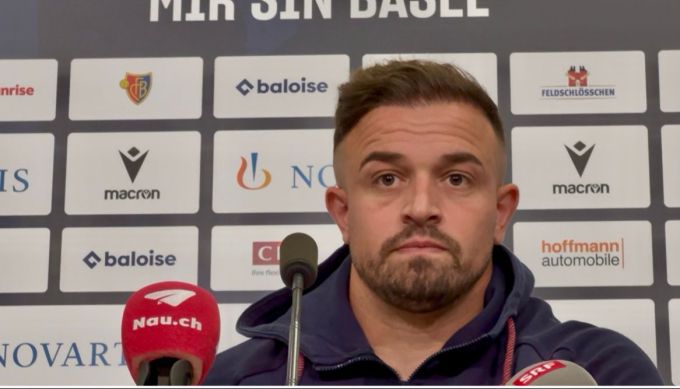 Xherdan Shaqiri beim Medientermin des FC Basel vor dem letzten Liga-Spiel. FC Basel