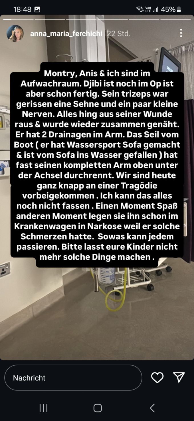 Anna-Maria teilte ihren Schock auf Instagram. Bushido