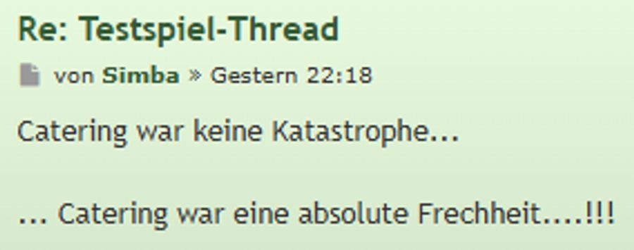 Dieser User ist sichtbar enttäuscht.