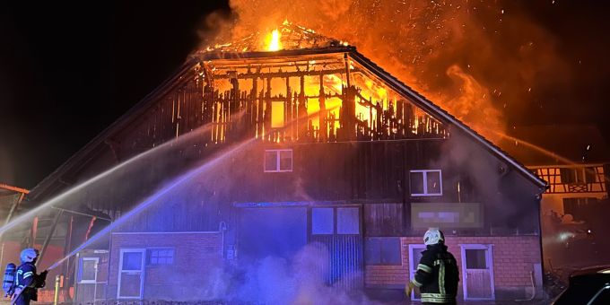 Mettlen TG: Brand einer Scheune. Mettlen TG