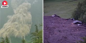 Spektakuläre Bilder - Hier stürzt der Berg in Blatten in die Tiefe