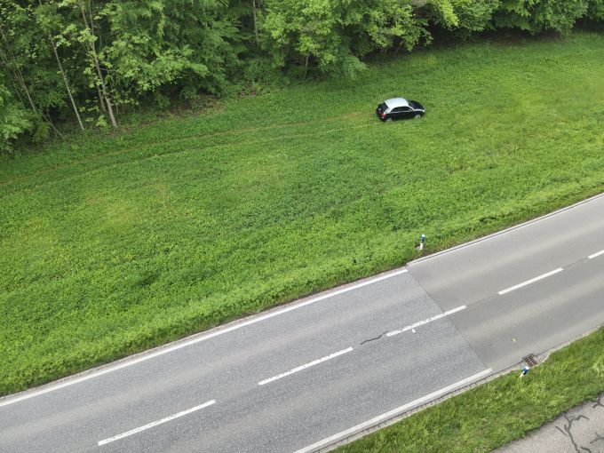 Beim Unfall entstand Sachschaden. Sachschaden