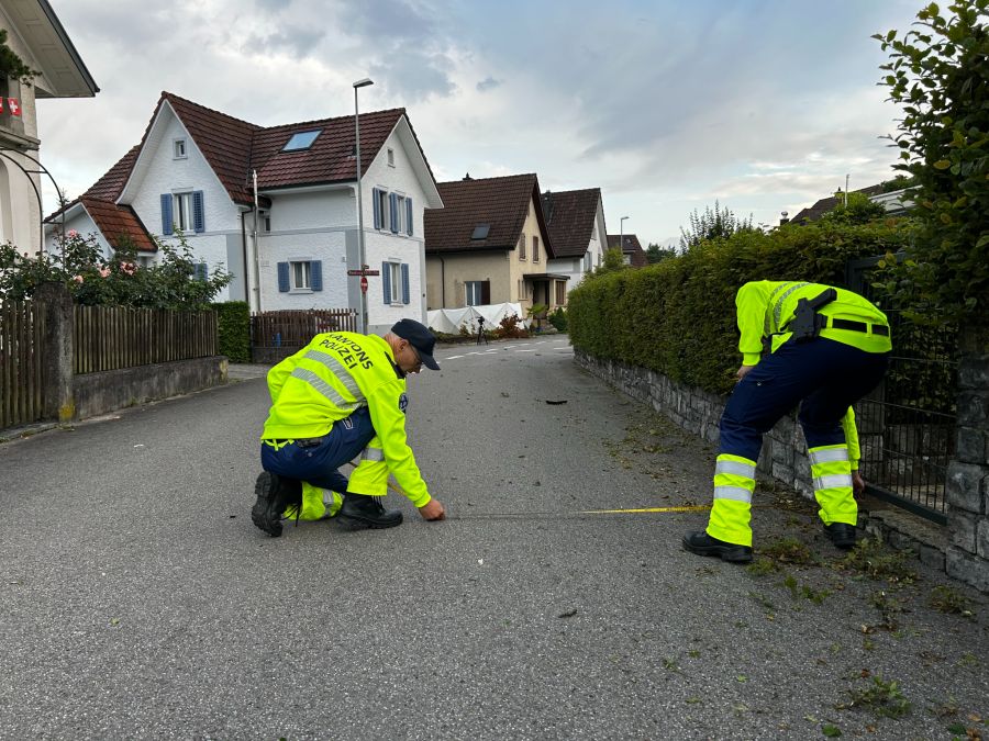 Nach ersten Erkenntnissen kam dieser links von der Fahrbahn ab und geriet in den Vorgarten eines angrenzenden Wohnhauses.