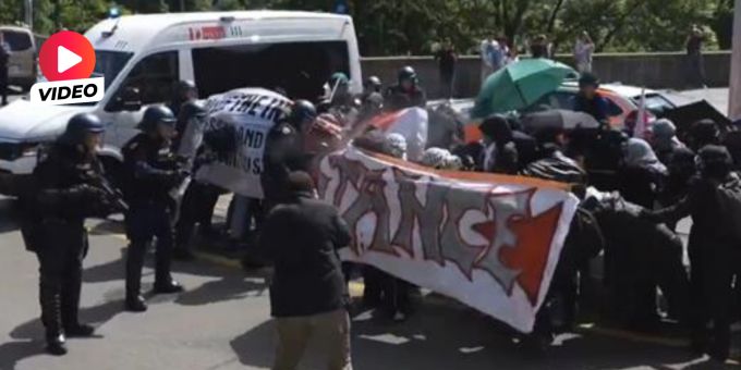 Eine pro-palästinensische Demo in Bern eskaliert und führt zum Einschreiten der Polizei. Demo Bern Propalästina