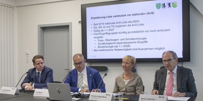 v.l: Yves Noël Balmer, Urs Martin, Monika Rüegg Bless und Bruno Damann. ⋌sro