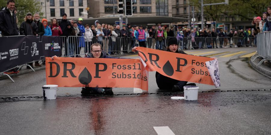 Auch am Zürich Marathon kam es zu einer Protestaktion.