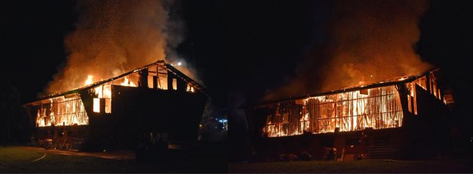Die Scheune wurde beim Brand komplett zerstört Die Scheune wurde beim Brand komplett zerstört