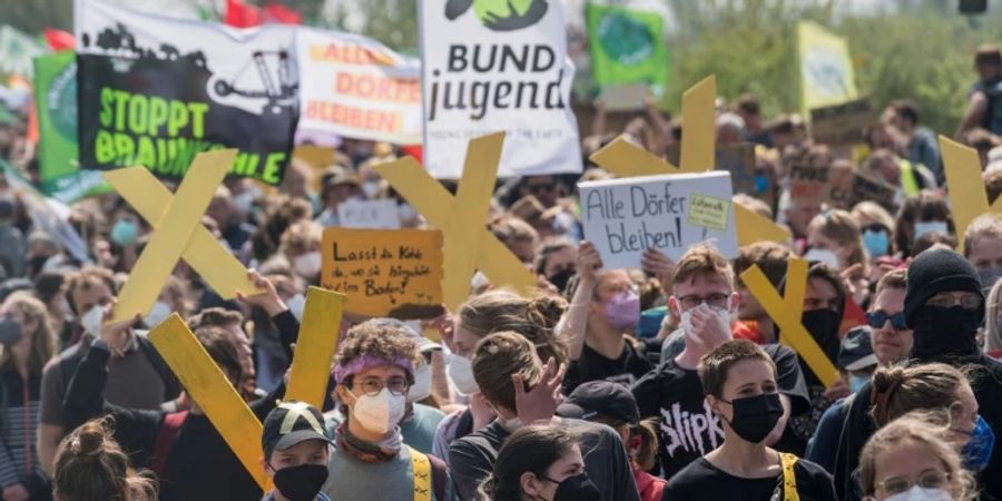 Protest gegen den Abriss von Lützerath im April