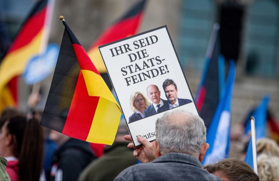 Die AfD hat zum Protest gegen die Ampelkoalition auferufen.