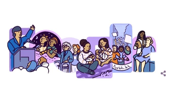 Das Google Doodle zum internationalen Frauentag. internationaler frauentag