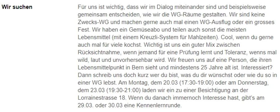 Hier werden die Lebensmittel geteilt. Zudem sollte man mindestens 25 Jahre alt sein.