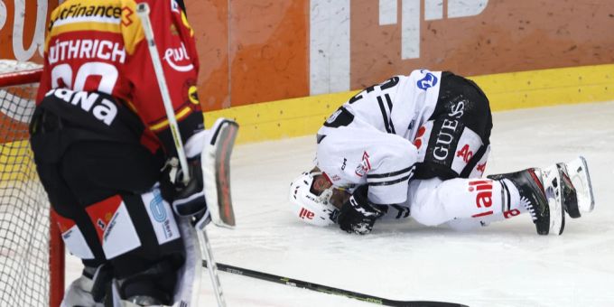 Mark Arcobello verletzte sich im Spiel in der National League gegen den SC Bern. National League HC Lugano