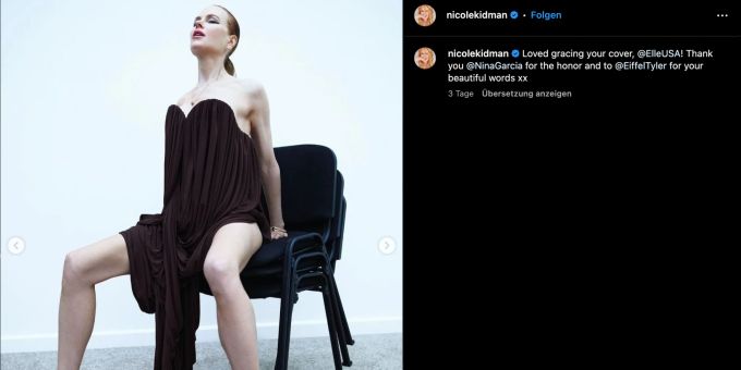 Nicole Kidman zeigt sich freizügig auf Instagram. Nicole Kidman