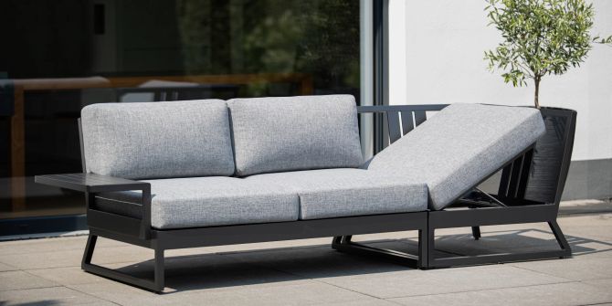 Sofa Terrasse grau Metall