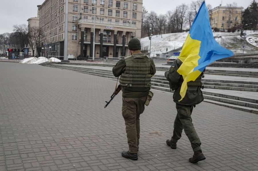 Ukrainian soldiers in Kiev