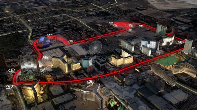 So ist die Strecke des F1 GP in Las Vegas geplant. las vegas