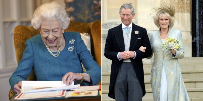 Queen schwänzte die Hochzeit von Prinz Charles und Camilla. prinz charles