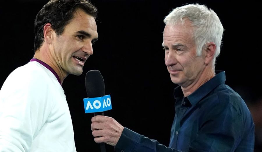 John McEnroe (r.) glaubt nicht an einen weiteren Grand-Slam-Titel von Roger Federer.