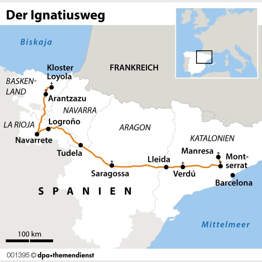 Spanien Ignatuisweg Grafik