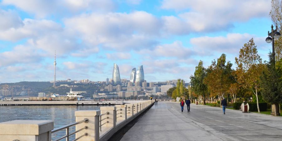 baku, stadt, azerbaijan, wasser